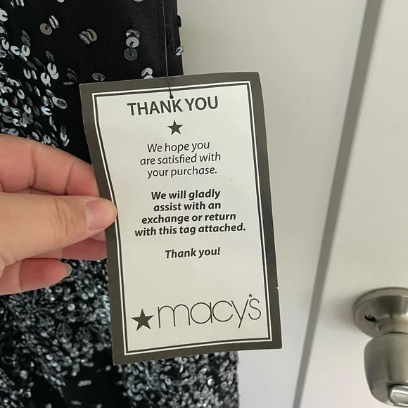 Sz 14 Adrianna Papell beaded chiffon black floor-length gown, V-neckline, NWT - Picture 5 of 14